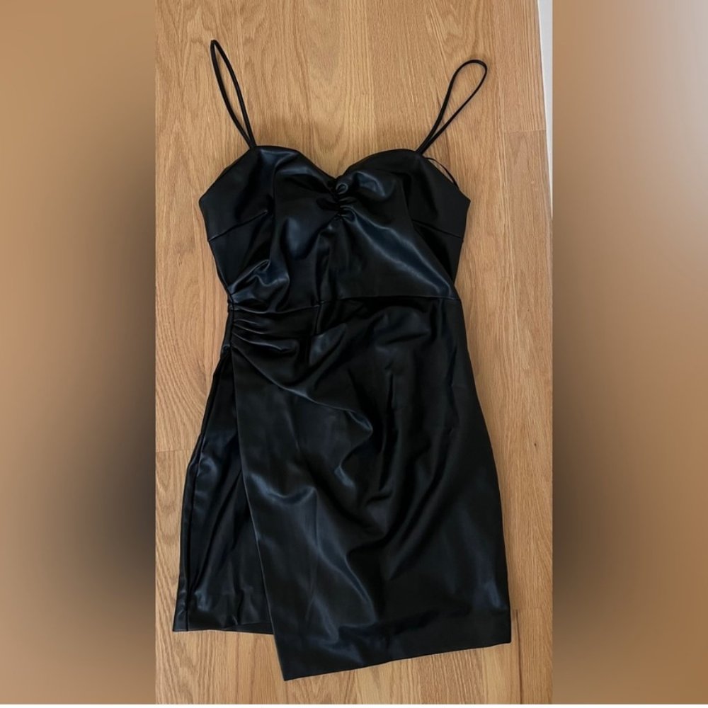 ZARA Leather Mini Dress (Small)